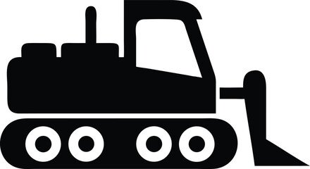 bulldozer isolated silhouette