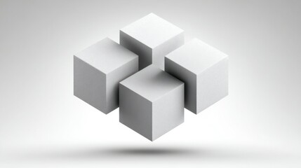 Obraz premium Abstract Geometric Cubes in Minimalist Composition