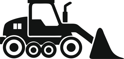 bulldozer isolated silhouette
