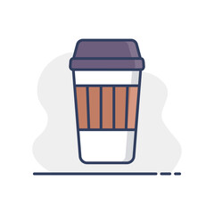 Takeaway paper coffee cup vector icon