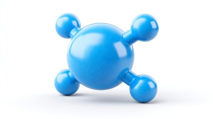 Abstract Blue Molecular Structure with Spheres and Connectors for Scientific and Educational Pu