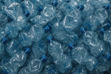 Crushed plastic bottles for recycling
