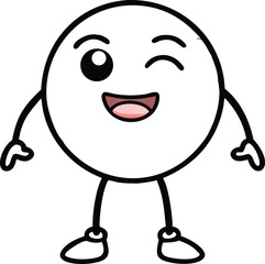 cute cartoon golf ball character silhouette