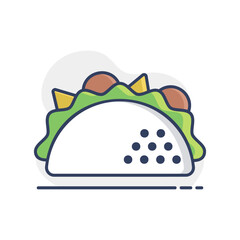 Taco vector icon. Fast food sign