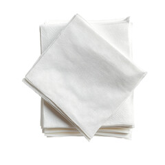 Blank packaging paper wipes carefully stacked and isolated on a white background for versatile use, Blank packaging paper wipes isolated on white background