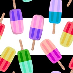 Summer cute food seamless ice cream pattern for wrapping paper and fabrics