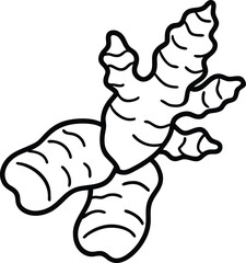 ginger root flat isolated silhouette