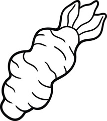 ginger root flat isolated silhouette