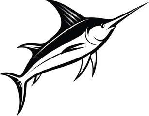 marlin fish isolated silhouette