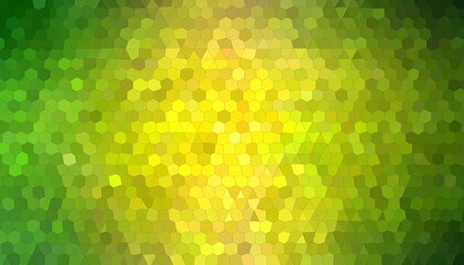 Abstract hexagonal pattern in vibrant shades of green and yellow creating a lively, fresh background for design projects