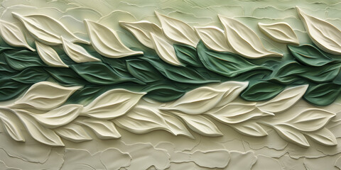 astarte.ai: Nature-Inspired Relief Artwork with Layered Green Leaves
