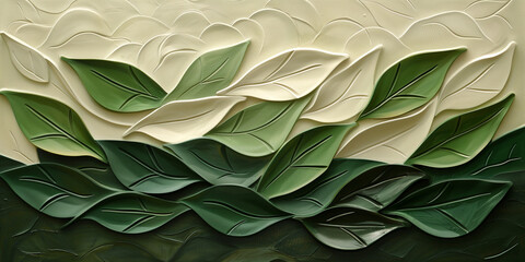 astarte.ai: Nature-Inspired Relief Artwork with Layered Green Leaves