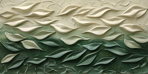astarte.ai: Nature-Inspired Relief Artwork with Layered Green Leaves
