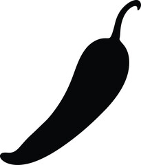 red hot chili pepper isolated silhouette