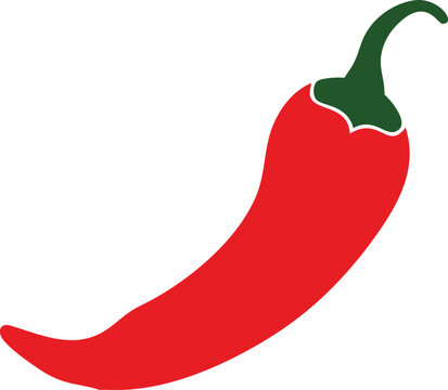red hot chili pepper isolated silhouette