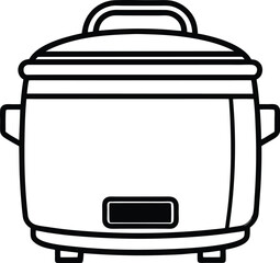 rice cooker isolated silhouette