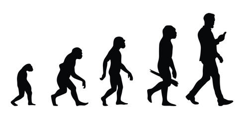Evolution of human silhouette vector