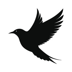 Fototapeta premium starling-bird-in-flight-silhouette-isolated-on-whi (2).eps