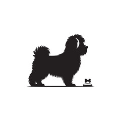 Morkie dog silhouette showcasing small, adorable mixed breed charm, playful and loving pet, digital vector art, perfect for logos, designs, crafts, and animal-themed projects.

