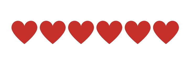 3d red heart icon on white background 
