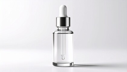 bottle of serum mockup on white background 