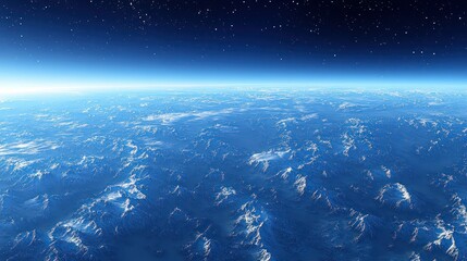 Obraz premium High-altitude view of a mountainous planet