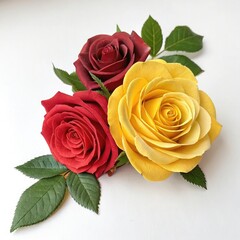 Fototapeta premium red roses on a white background