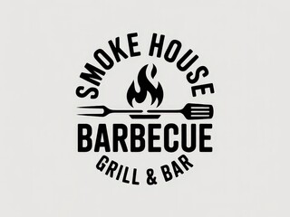 Smoke House Barbecue Grill & Bar logo design.