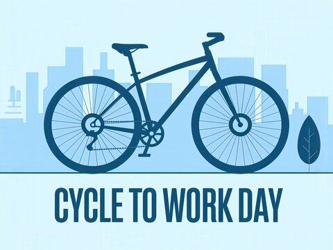 Silhouette of a bicycle against a cityscape for Cycle to Work Day.