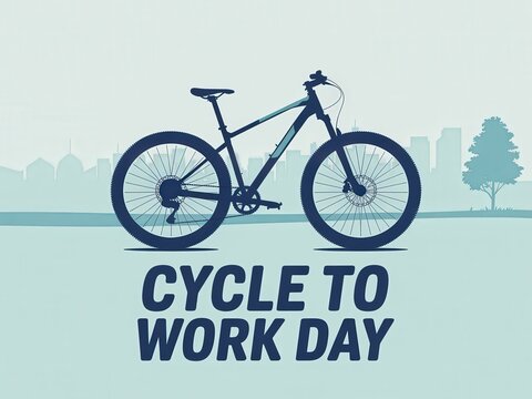 Silhouette of a bicycle promoting Cycle to Work Day. - Powered by Adobe