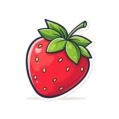 Obraz premium strawberry with seeds flat cartoon 