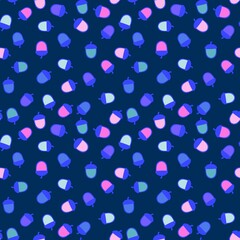 Autumn leaves seamless acorn pattern for wrapping paper and fabrics