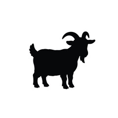 Cute boer goat silhouette isolated on white background. Boer goat icon vector illustration design.