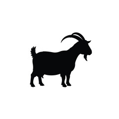 Cute boer goat silhouette isolated on white background. Boer goat icon vector illustration design.