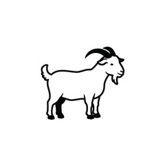 Cute boer goat silhouette isolated on white background. Boer goat icon vector illustration design.
