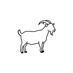 Cute boer goat silhouette isolated on white background. Boer goat icon vector illustration design.