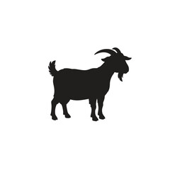Cute boer goat silhouette isolated on white background. Boer goat icon vector illustration design.