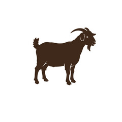 Cute boer goat silhouette isolated on white background. Boer goat icon vector illustration design.