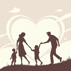 Global Day of Parents text with silhouette vector art illustration 