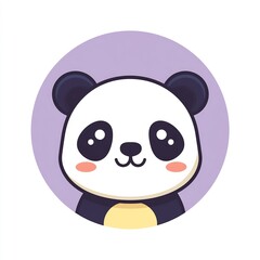Fototapeta premium happy panda face cartoon 