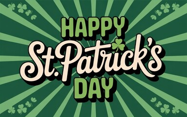 Bold St. Patrick's Day graphic with clover design.