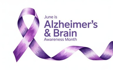Purple ribbon symbolizing Alzheimer's awareness in June.
