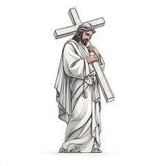 Obraz premium Jesus with Cross Symbolizing Salvation