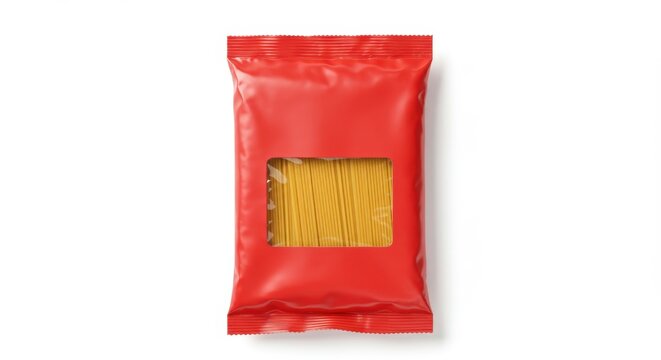 Red Spaghetti Bag with Transparent Window