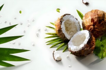 Geometric art of coconuts minimalist wallpaper