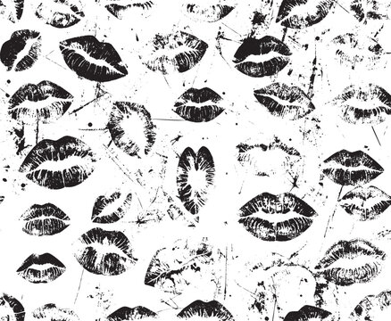 Kiss Mark Pattern, grunge texture background