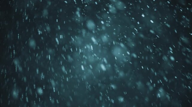 Dense snow falling at night abstract background