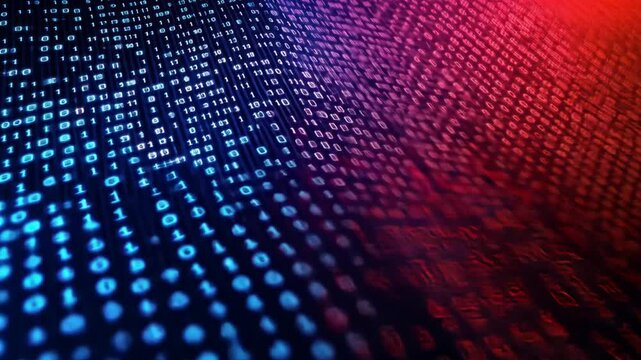 Abstract Binary Code Wave: Digital Data Stream Visualization