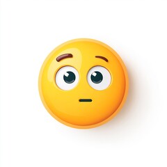 Fototapeta premium Thinking Face Emoji with Raised Eyebrow