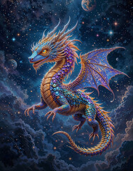 chinese dragon in the dark